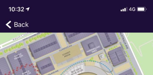 2020 Easter Show app custom map with wayfinding
